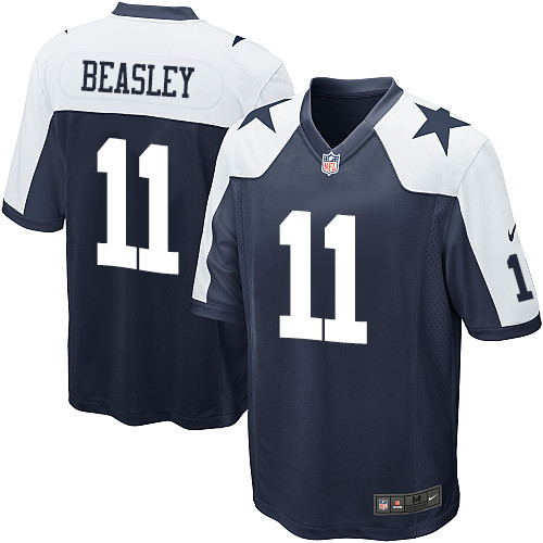 Men's Game Cole Beasley Nike Jersey Navy Blue Alternate - #11 Throwback NFL Dallas Cowboys